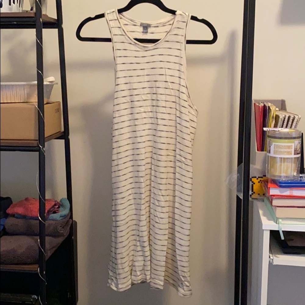 Beige striped racer back dress
